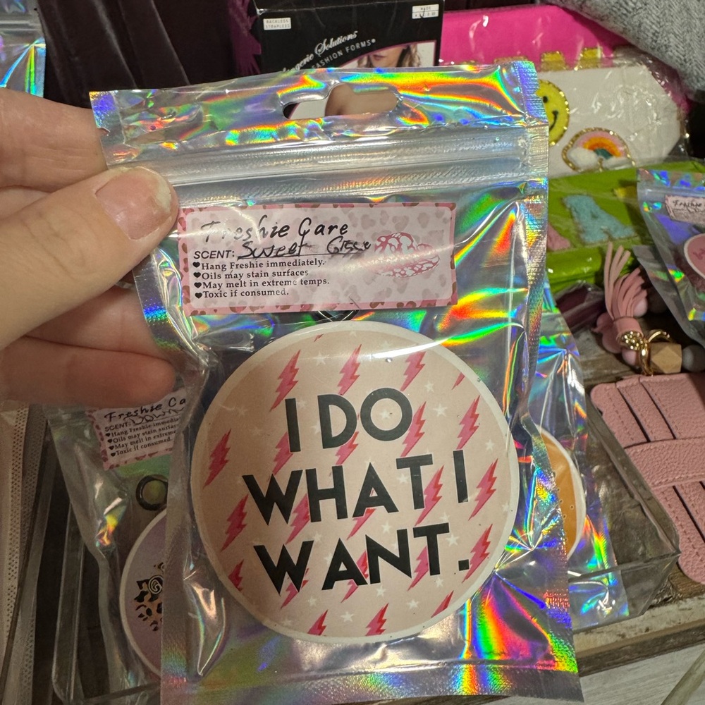 Pink and Black 'I Do What I Want' Button